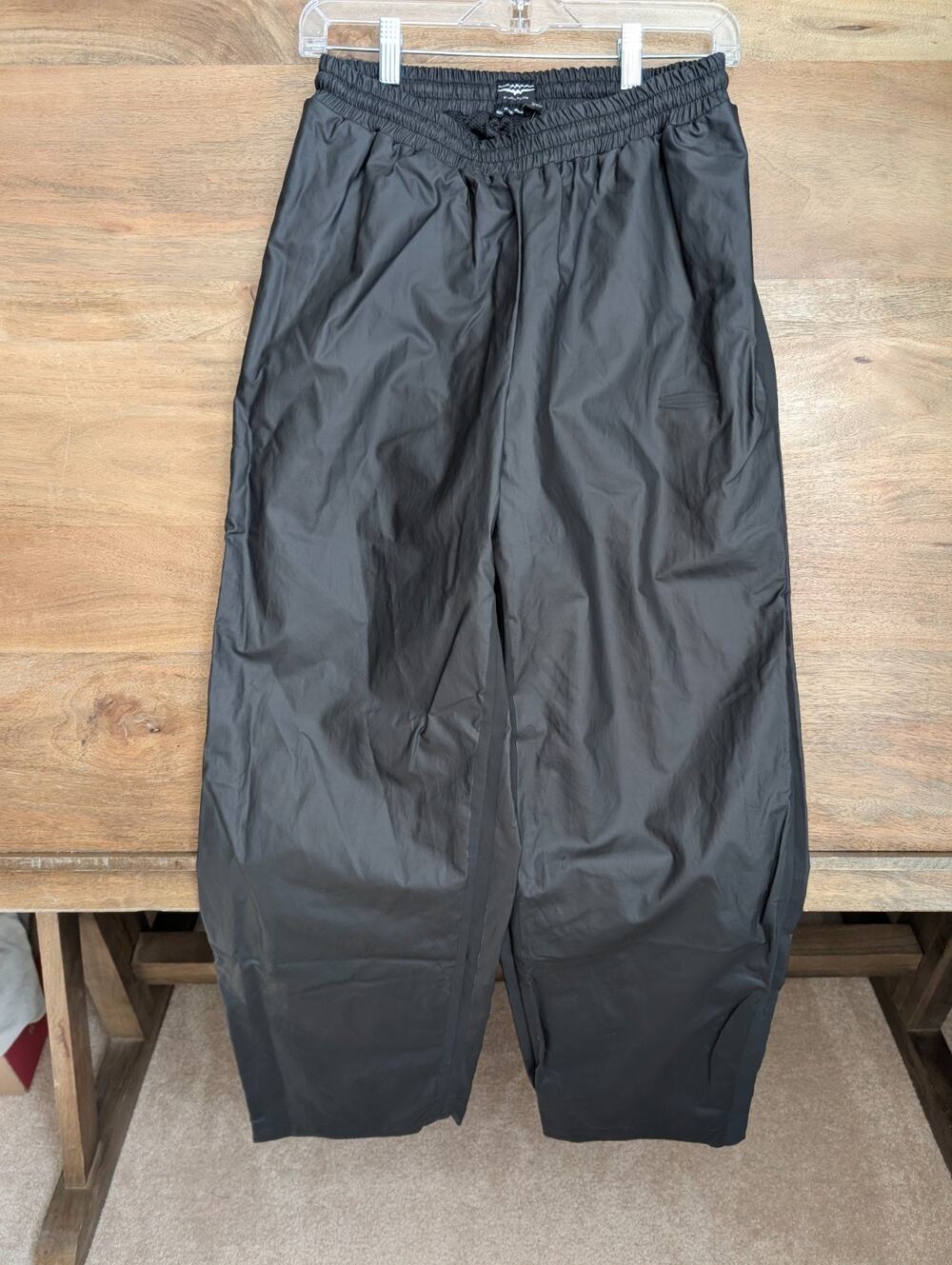 Harley-Davidson Pants Womens Medium Black Linen Blend Wide Leg Elastic Waist NWT